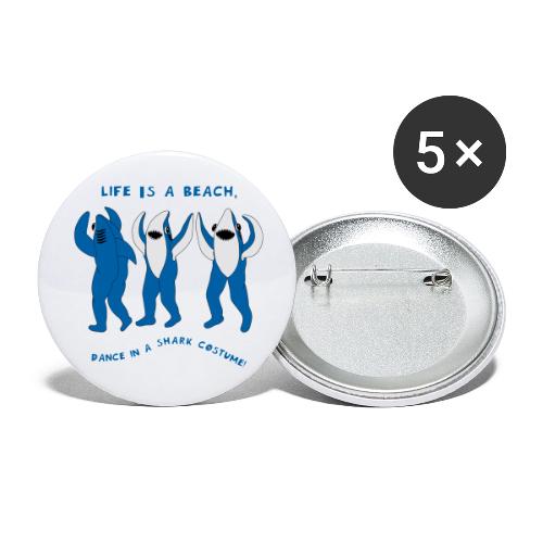 Dancing Sharks, Life Is a Beach - Buttons large 2.2'' (5-pack)
