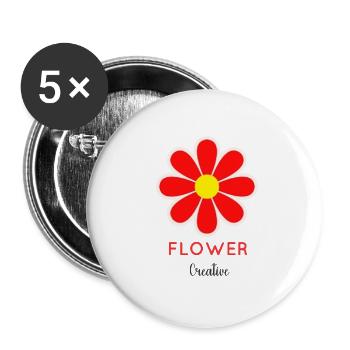 Flower creative - Buttons large 2.2'' (5-pack) - white