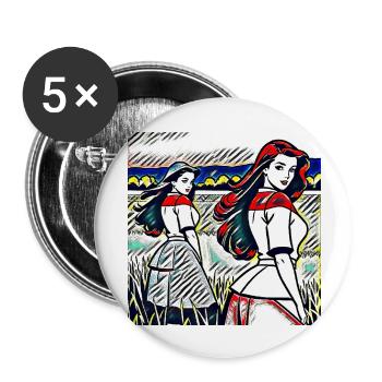 BEAUTIFUL GIRLS - Buttons large 2.2'' (5-pack) - white