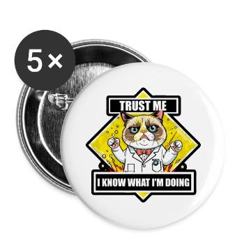 Funny cat - Buttons large 2.2'' (5-pack) - white