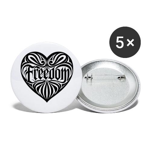 FREEDOM in Heart - Buttons large 2.2'' (5-pack)