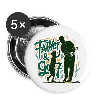 golf and papa - Buttons large 2.2'' (5-pack) - white