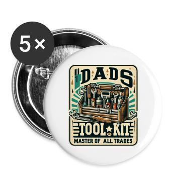 Dads Tool kit - Buttons large 2.2'' (5-pack) - white