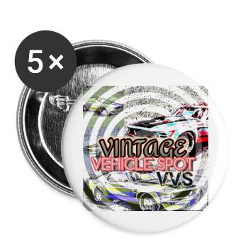 VINTAGE VEHICLE SPOT (VVS) - Buttons large 2.2'' (5-pack) - white