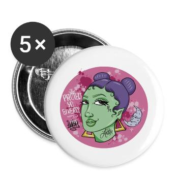 Zombie girl cute - Buttons large 2.2'' (5-pack) - white