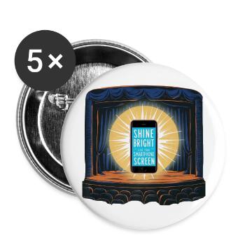 Shine Like Your Smartphone Screen - Buttons large 2.2'' (5-pack) - white