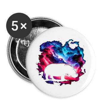 Cool Hippopotamus Galaxy Space Art - Buttons large 2.2'' (5-pack) - white