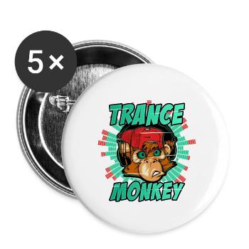 Trance Monkey - Buttons large 2.2'' (5-pack) - white
