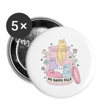 My Happy Pills - Buttons large 2.2'' (5-pack) - white