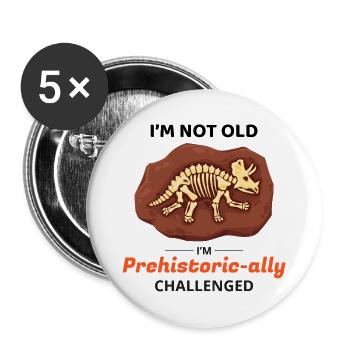 Fossil Hunting Paleontology Collector Geology - Buttons large 2.2'' (5-pack) - white