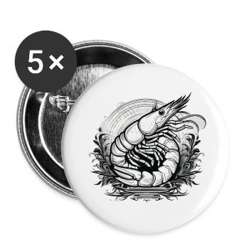 shrimp flash tattoo t-shirt - Buttons large 2.2'' (5-pack) - white