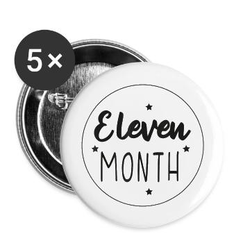 Eleven Month Born Gender Reveal Party Baby Shower - Buttons large 2.2'' (5-pack) - white