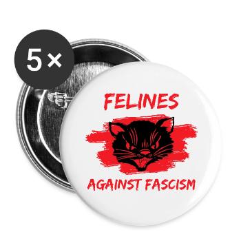 Felines against fascism 2024 - Buttons large 2.2'' (5-pack) - white