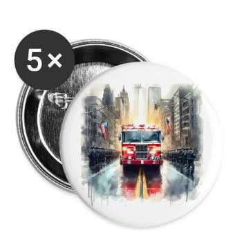 Honoring 9/11's Fallen Heroes watercolor painting - Buttons large 2.2'' (5-pack) - white