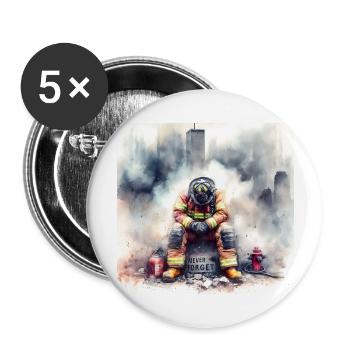 Remembering 9/11's Fallen Hero Firefighters - Buttons large 2.2'' (5-pack) - white