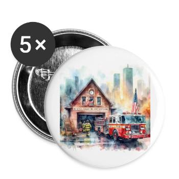Honoring 9/11's Fallen Heroes watercolor painting - Buttons large 2.2'' (5-pack) - white