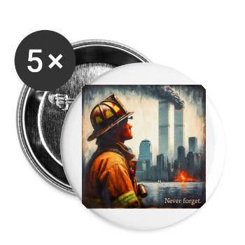9/11 Fallen Firefighters | Remembering Heroes - Buttons large 2.2'' (5-pack) - white