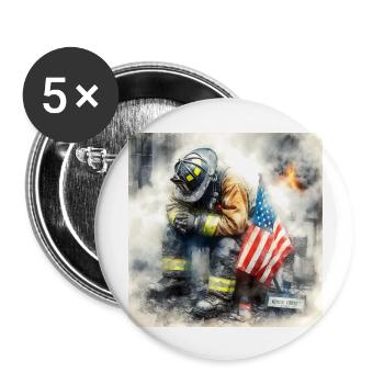 9/11 Remembrance - Honoring Fallen Heroes USA - Buttons large 2.2'' (5-pack) - white