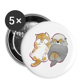 MUFOC CAT fox water - Buttons large 2.2'' (5-pack) - white