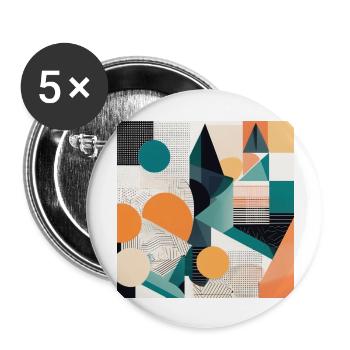 Minimalist Geometric Design with Depth Illusion - Buttons large 2.2'' (5-pack) - white