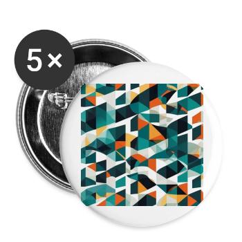 Minimalist Geometric Design with Depth Illusion - Buttons large 2.2'' (5-pack) - white