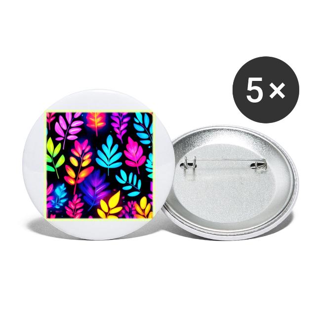 Neon Leaves Abstract Pattern