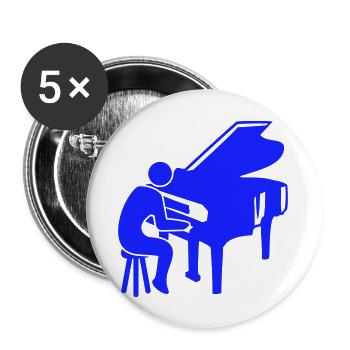 Grand Piano Silhouette Instrument Classical Music - Buttons large 2.2'' (5-pack) - white