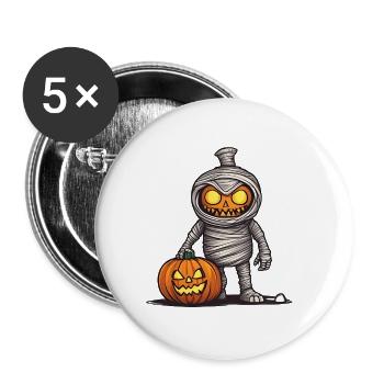 Halloween Pumpkin Mummy - Buttons large 2.2'' (5-pack) - white