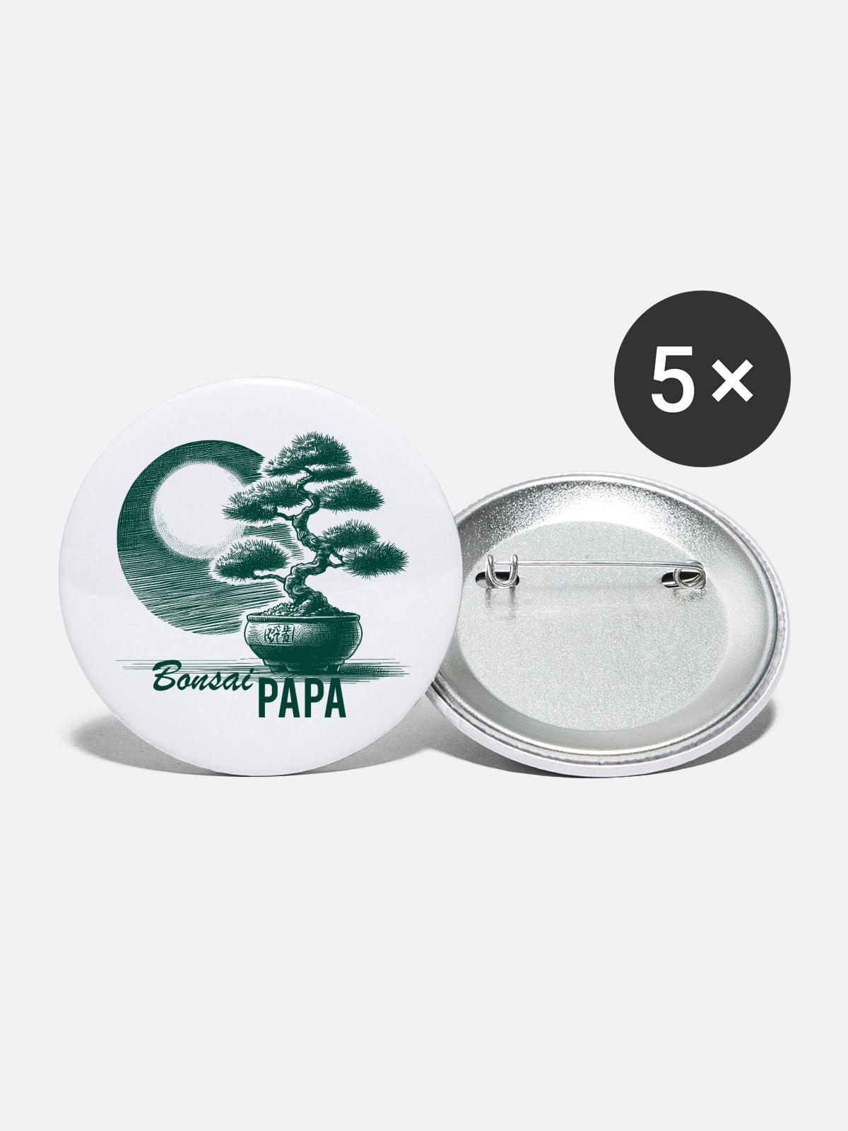 Bonsai Papa - Buttons large 2.2'' (5-pack) - white