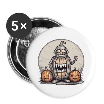 Halloween Pumpkin Mummy - Buttons large 2.2'' (5-pack) - white