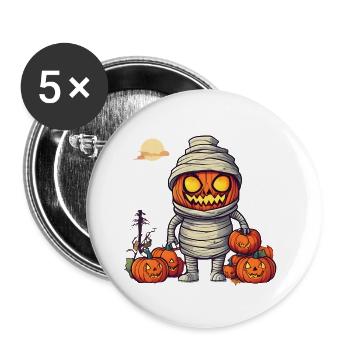 Halloween Pumpkin Mummy - Buttons large 2.2'' (5-pack) - white