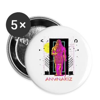 Anunakiz Neon Anunnaki Guardian - Buttons large 2.2'' (5-pack) - white