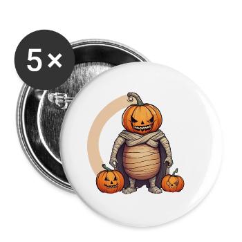 Halloween Pumpkin Mummy - Buttons large 2.2'' (5-pack) - white