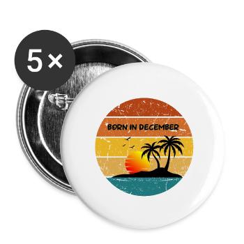 born in december - Buttons large 2.2'' (5-pack) - white