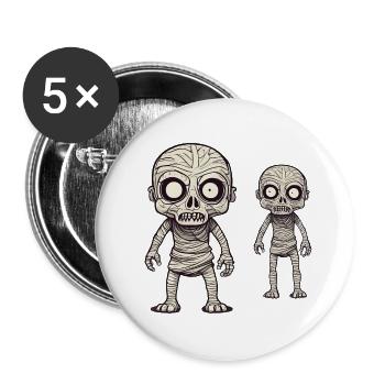 Halloween Zombie Mummy - Buttons large 2.2'' (5-pack) - white