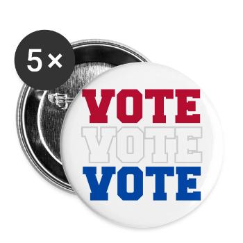 Bold Red, White, and Blue "VOTE" Election - Buttons large 2.2'' (5-pack) - white