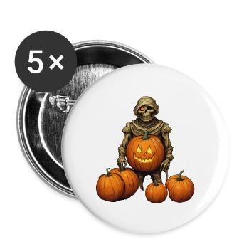 Halloween Pumpkin Mummy - Buttons large 2.2'' (5-pack) - white