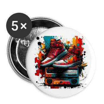 3d sneakers - Buttons large 2.2'' (5-pack) - white