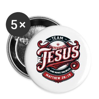 Team Jesus Red White and Blue - Buttons large 2.2'' (5-pack) - white
