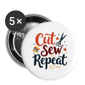 Cut Sew Repeat Creative Sewing Enthusiast - Buttons large 2.2'' (5-pack) - white