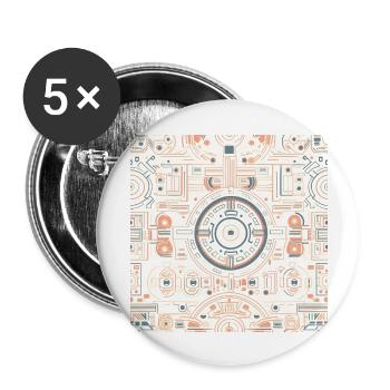 Futuristic Tech Pattern - Circuit Board Inspired - Buttons large 2.2'' (5-pack) - white