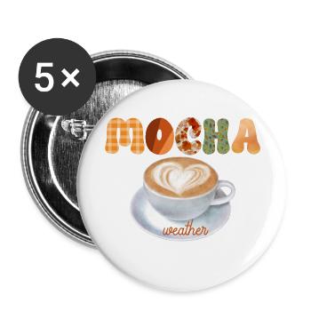 MOCHA weather - Buttons large 2.2'' (5-pack) - white
