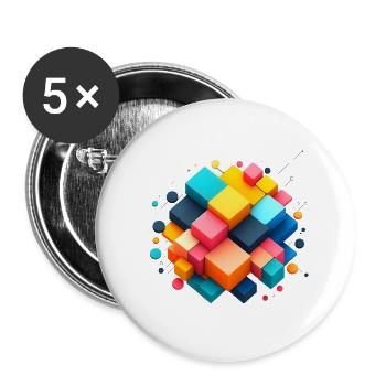 abstract - Buttons large 2.2'' (5-pack) - white