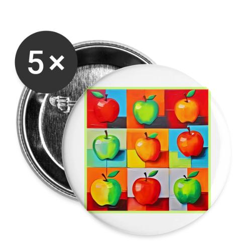 Colorful Apple Grid - Buttons large 2.2'' (5-pack)