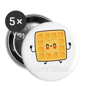 I Love Bread - Buttons large 2.2'' (5-pack) - white