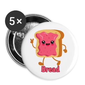Bread Lover - Buttons large 2.2'' (5-pack) - white