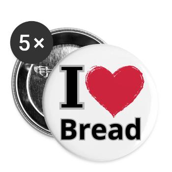 I Love Bread - Buttons large 2.2'' (5-pack) - white