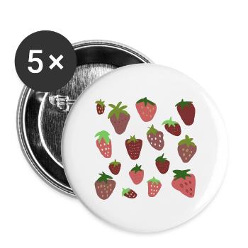 Strawberry Fields - Buttons large 2.2'' (5-pack) - white