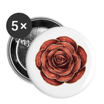 Pepperoni Slice Rose Bloom - Buttons large 2.2'' (5-pack) - white