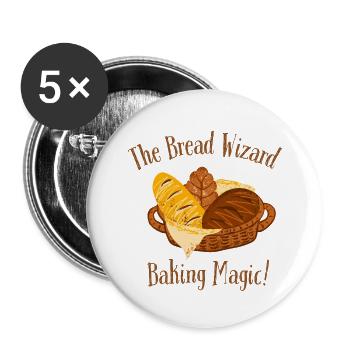 The Bread Wizard Baking Magic - Buttons large 2.2'' (5-pack) - white